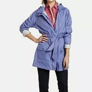 Carhartt Women's Periwinkle Full-Zip Hooded Raincoat/Trench Coat - Size‎ S (4/6)